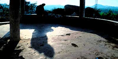 Painting at Hampi in the late afternoon